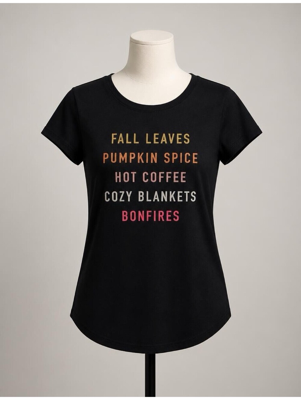 Apt. 9 Fall/Autumn Print Black T-Shirt XS